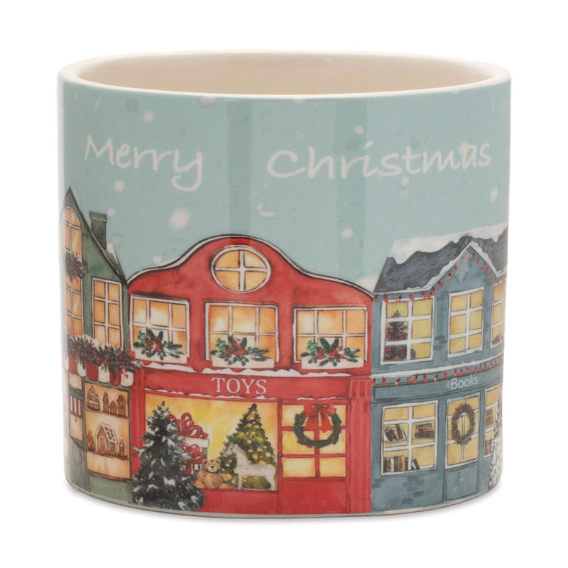 Melrose Merry Christmas Village Planter (Set of 2)