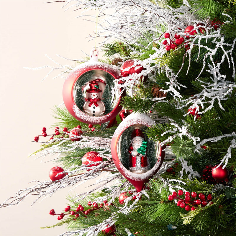 Melrose Mercury Glass Ornament with Pine Trees (Set of 6)