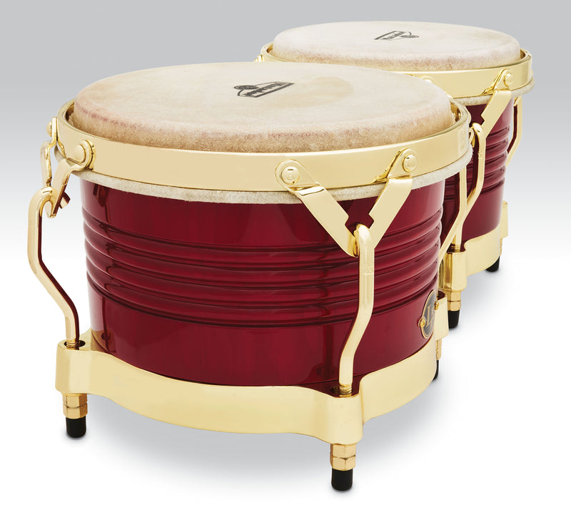 Latin Percussion M201-RW 7-1/4" & 8-5/8" Matador Bongos - Red/Gold