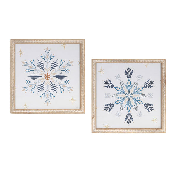 Melrose Framed Holiday Snowflake Print (Set of 2)