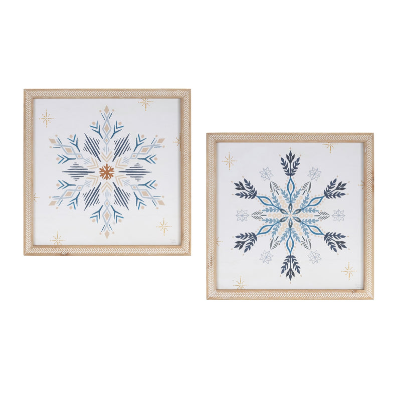 Melrose Framed Holiday Snowflake Print (Set of 2)