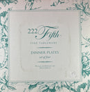 222 Fifth Adelaide Turquoise 10.5" Set of 4 Square Dinner Plates New in Box