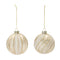 Ribbed Glitter Glass Ball Ornament (Set of 12)