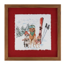 Melrose Framed Dog Sled and Ski Print Under Glass (Set of 2)