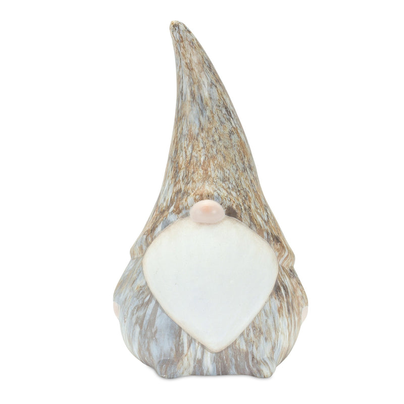 Melrose Modern Terra Cotta Gnome Figurine with Marble Finish (Set of 2)