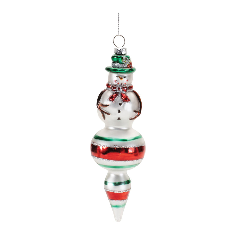 Melrose Snowman Drop Ornament (Set of 12)
