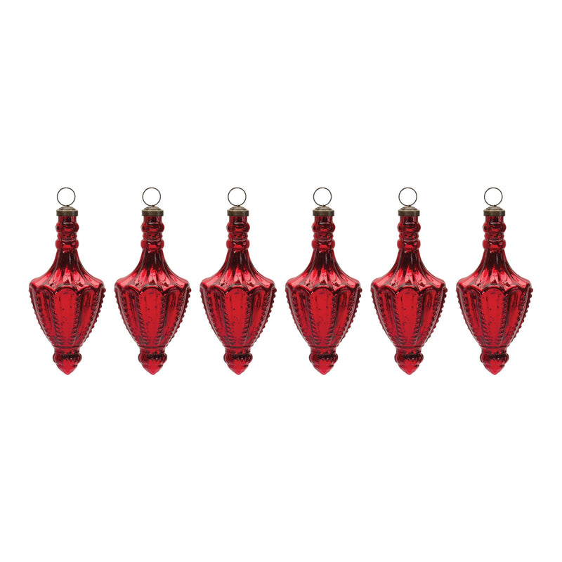 Melrose Mercury Glass Finial Drop Ornament (Set of 6)
