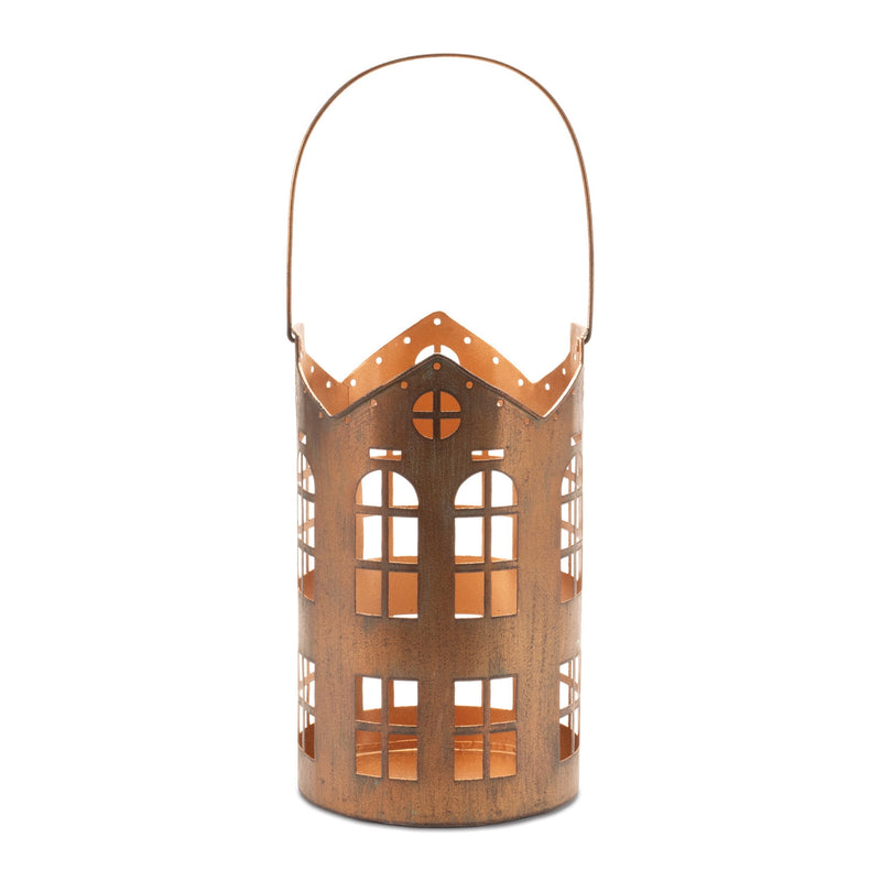 Melrose Punched Metal House Lantern (Set of 2)
