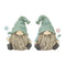 Melrose Stone Garden Gnome Figurine with Flower Stem Accent (Set of 4)