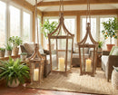 Tapered Wooden Floor Lantern (Set of 3)
