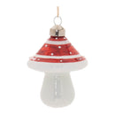 Melrose Glittered Glass Mushroom Ornament (Set of 6)