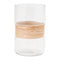 Melrose Glass Candle Holder with Bamboo Accent (Set of 2)