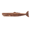 Melrose Pine Wood Whale Wall Accent 34"L, Nautical, Modern, Rustic, Wood, Metal