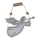 Melrose Wood Dove and Angel Sentiment Ornament (Set of 6)