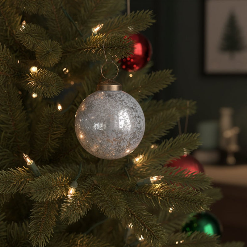 Melrose Slate Blue Soda Lime Glass Ball Ornament (Set of 6)