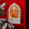 Melrose LED Snow Globe Window with Cardinal Family 9"H