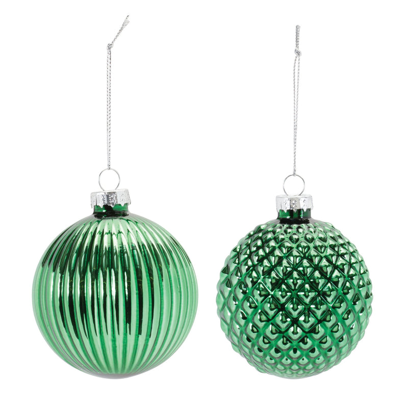 Textured Glass Ball Ornament (Set of 12)