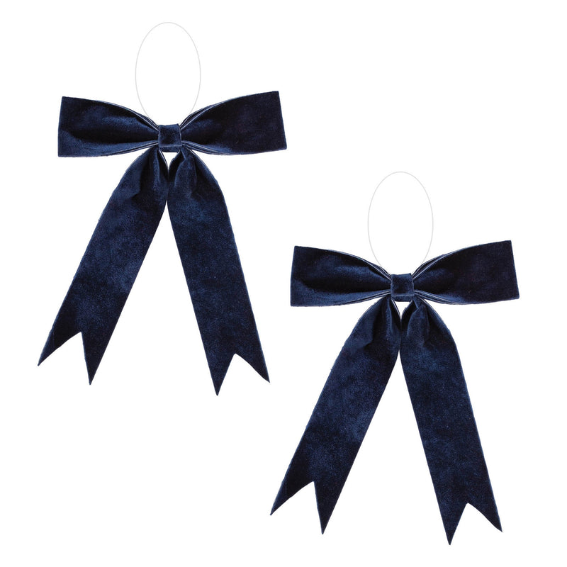 Melrose Navy Blue Holiday Bow (Set of 2)