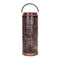 Melrose Punched Metal Lantern with Natural Wood Accents 19"H Farmhouse Brown