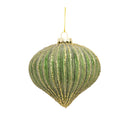 Melrose Ribbed Glass Ornament with Gold Accent (Set of 6)