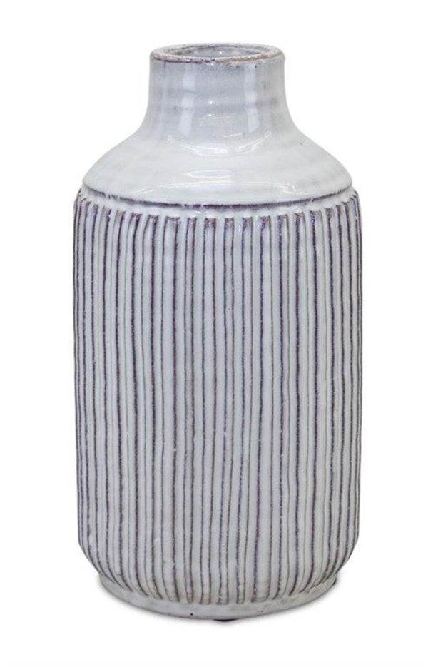 Melrose Rustic Ribbed Terra Cotta Vase 12.25"H