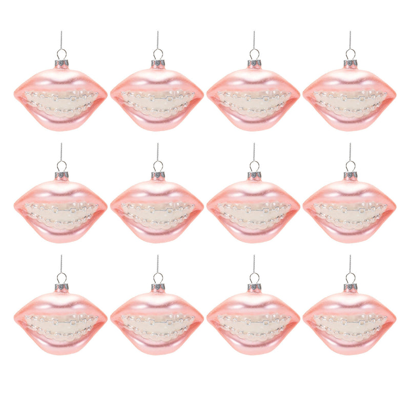 Melrose Glass Smile with Braces Ornament (Set of 12)