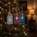 Melrose Wood Ski Tag Ornament (Set of 12)