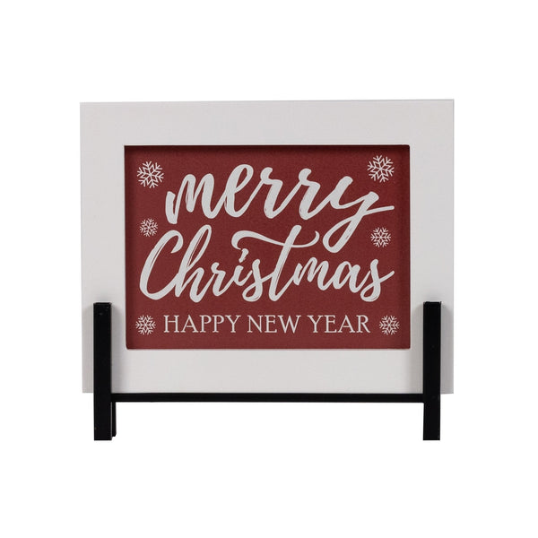 Melrose Merry Christmas/Happy New Year Sign 8.5"L