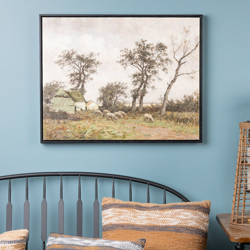 Melrose Framed Farm Canvas Wall Art 28"L, Rustic, Plastic