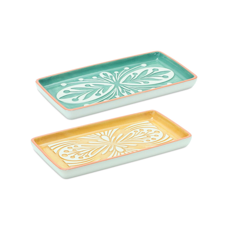 Melrose Ornamental Ceramic Tray (Set of 6)