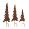 Melrose Rusted Iron Pine Tree Stake (Set of 3)