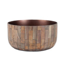 Melrose Round Wooden Bowl Planter Set of 2 Planter