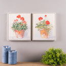Melrose Framed Potted Geranium Print Wall Decor, Rustic, Plastic
