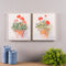 Melrose Framed Potted Geranium Print Wall Decor, Rustic, Plastic