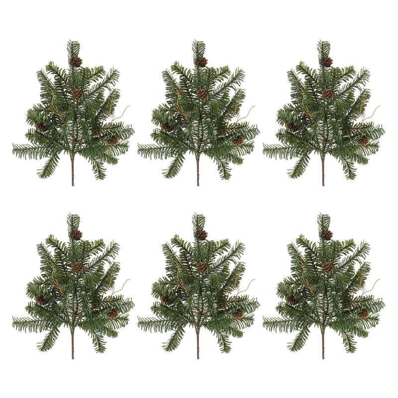 Melrose Pine Spray with Pinecones (Set of 6)