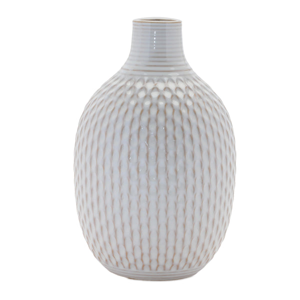 Melrose Notched Ceramic Bottle Vase (Set of 4)