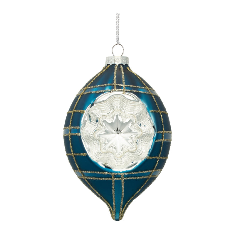 Melrose Plaid Glass Reflector Ornament (Set of 12)