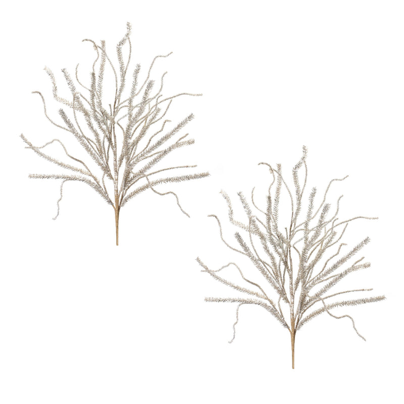 Melrose Glittered Pine Tinsel Branch (Set of 2)