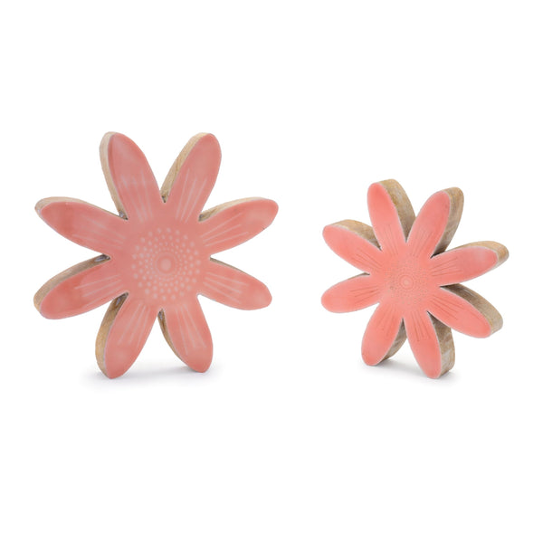 Melrose Mango Wood Flower Decor (Set of 2)
