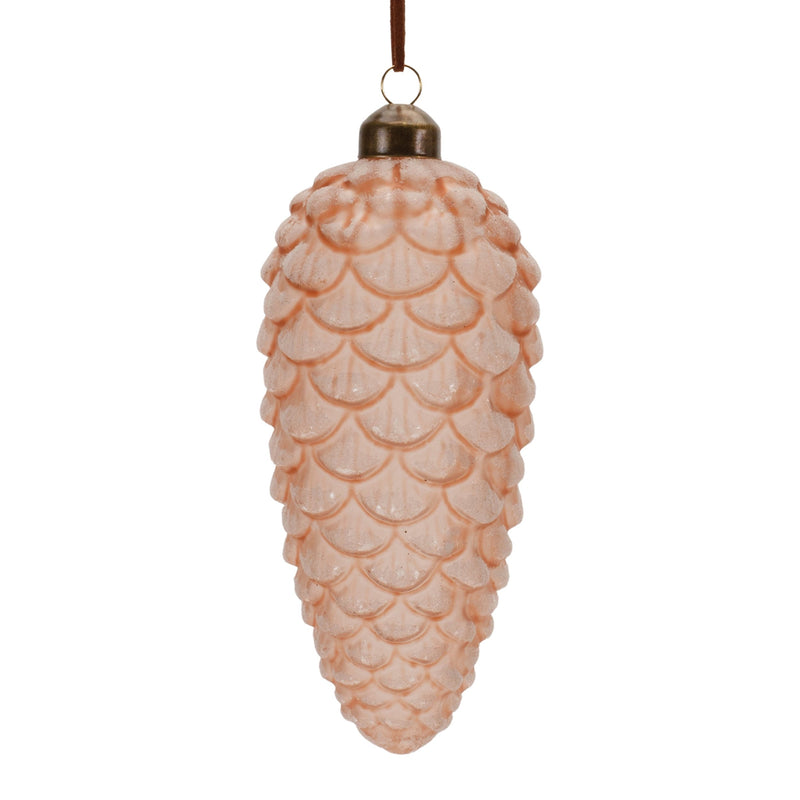 Melrose Frosted Glass Pinecone Drop Ornament (Set of 6)