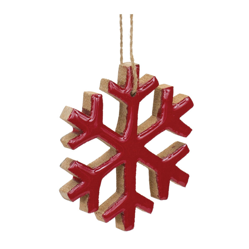 Wood Snowflake Ornament (Set of 12)