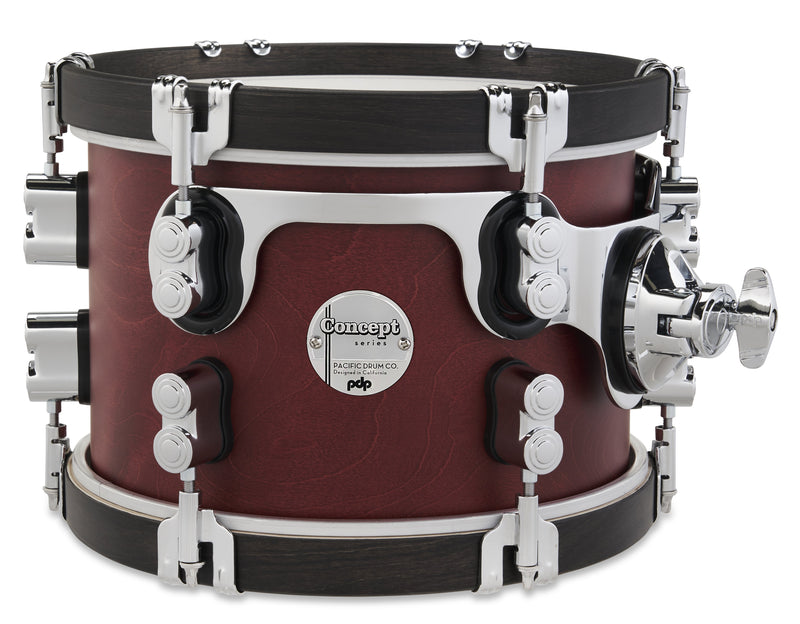 PDP Concept Classic 7x10" Mounted Tom – Ox Blood Stain w/ Ebony Stain Hoops