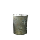 Melrose Etched Snowflake Mecury Glass Candle Holder (Set of 2)