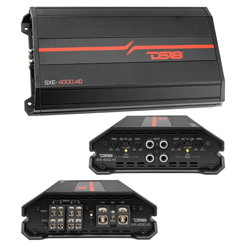 DS18 SXE-4000.4D/BK 4-Channel 1720W RMS Amplifier - Black