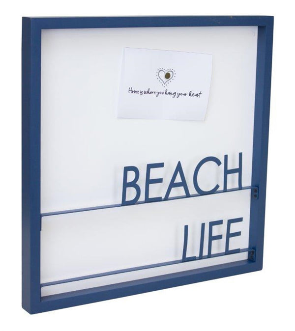 Melrose Beach Life Magnetic Memo Board 15.75"SQ Wall Decor, Nautical, Metal
