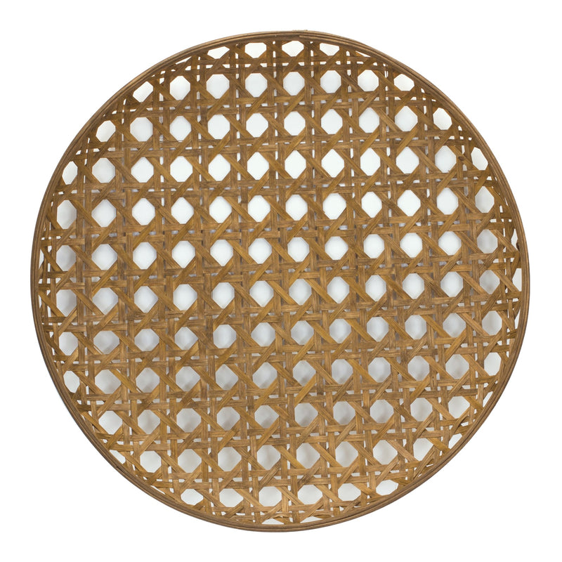 Melrose Large Round Bamboo Wooden Tray 26"D