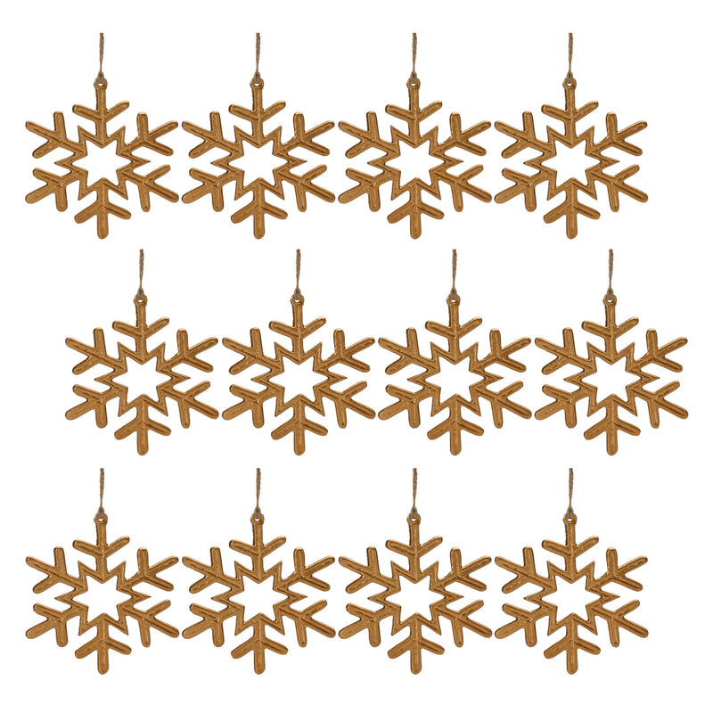 Melrose Gold Metal Snowflake Ornament (Set of 12)