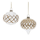 Harlequin Etched Glass Ornament (Set of 12)