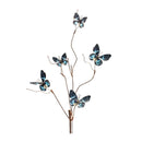 Melrose Blue and Black Wire Butterfly Spray (Set of 6)