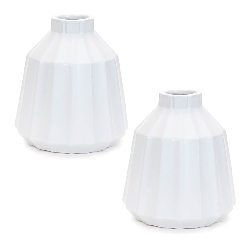 Melrose Ribbed Ceramic Vase (Set of 2)